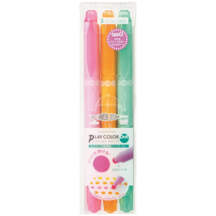 Tombow 签名笔 3 色套装 水性铅笔和 Play Color Dot Gce-311B