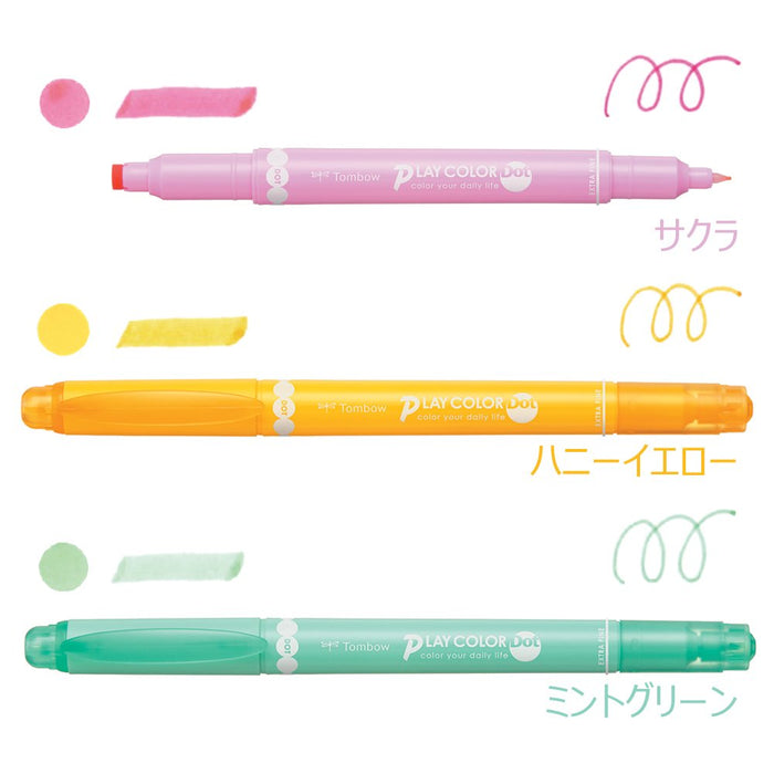 Tombow 签名笔 3 色套装 水性铅笔和 Play Color Dot Gce-311B