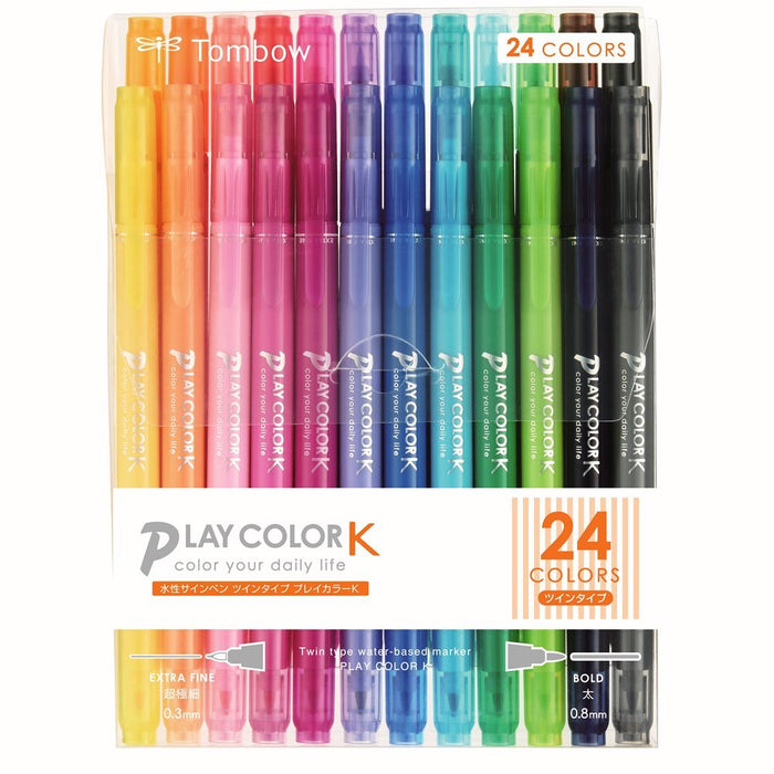 Tombow Signature Pen Play Color K Water Based Pencils - Set of 24 Colors