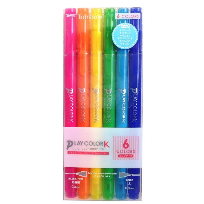 Tombow Play Color K 水性签名笔 6 色装 - Gcf-611A