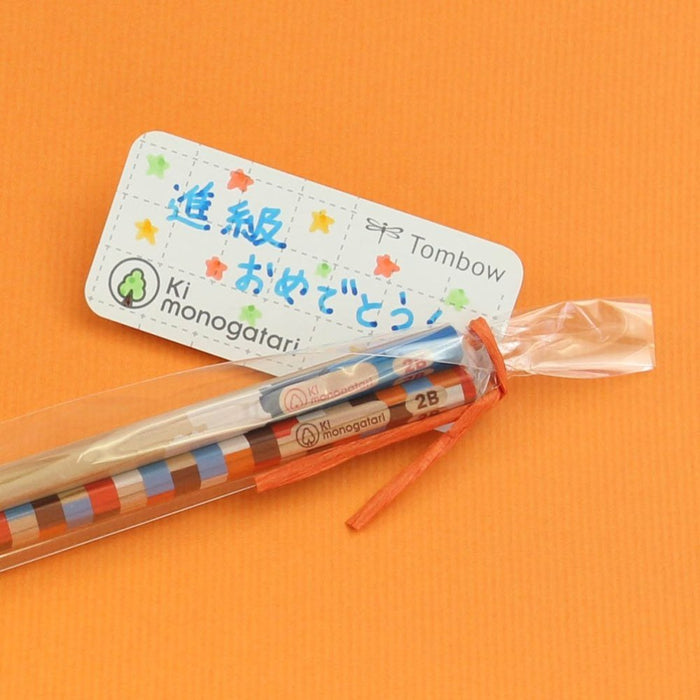 Tombow 2B Drawing Pencil Wood Story Small Gift Orange Pattern Kb-Kpf03G