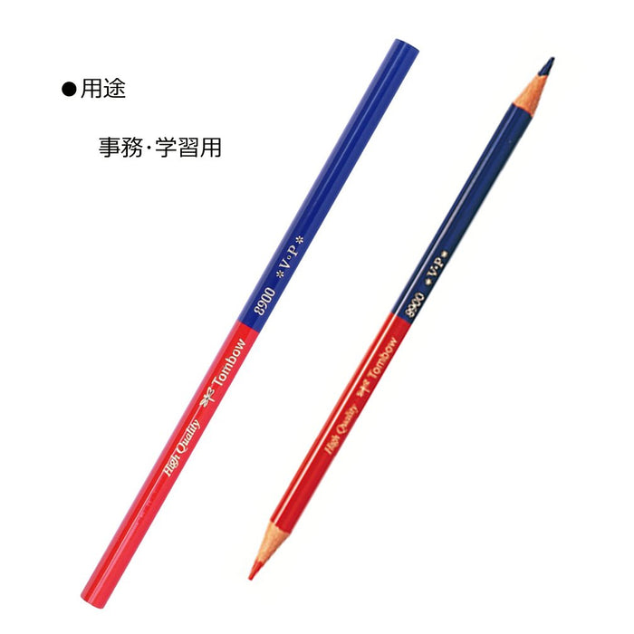 Tombow 8900Vp 朱紅藍鉛筆圓軸紅色和藍色 12 支裝