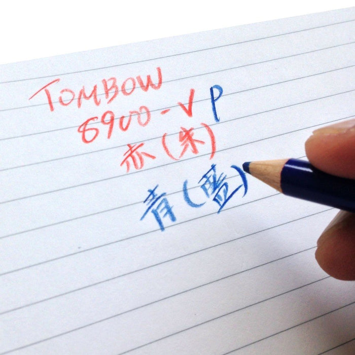 Tombow 8900Vp 朱紅藍鉛筆圓軸紅色和藍色 12 支裝