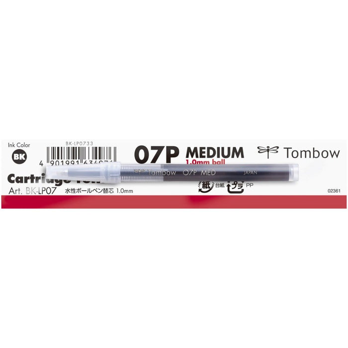 Tombow Zoom LP07 Water-Based Ballpoint Pen Refill Black 1.0 Pack of 10