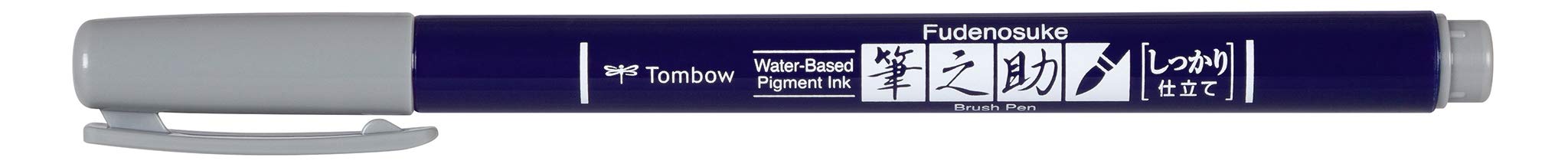 Tombow Fudenosuke Water-Based Signature Pen in Tailored Gray 1 Piece