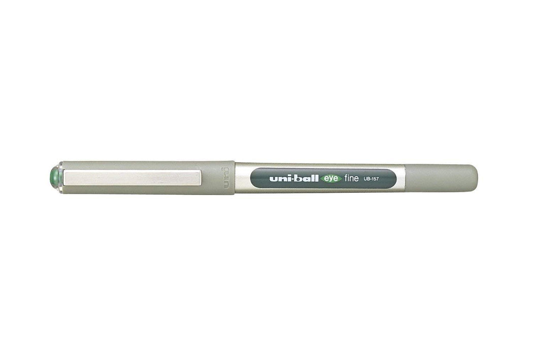 Mitsubishi Pencil Uni-Ball UB-157 Medium 0.7mm Green Rollerball Pen Pack of 12