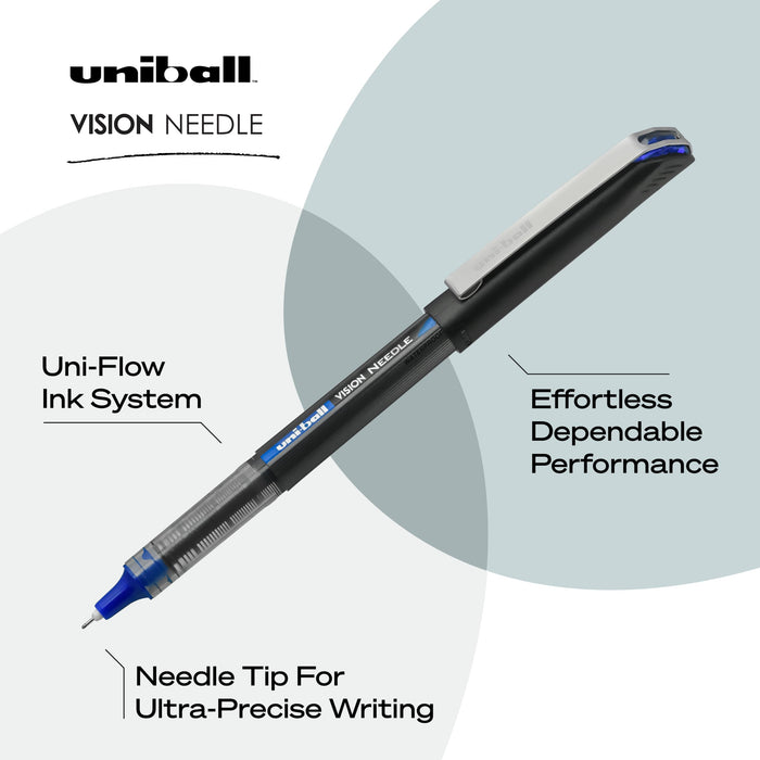 Mitsubishi Pencil Uni-Ball Vision Needle Rollerball Pen 12-Count Pack