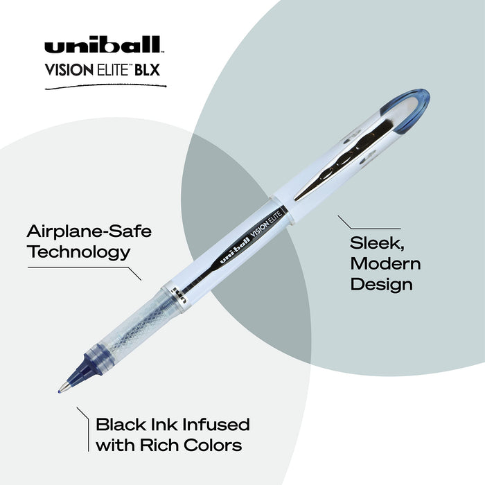 Mitsubishi Pencil Uni-Ball Vision Elite 3-Pack Rollerball Pen with BLX Infusion