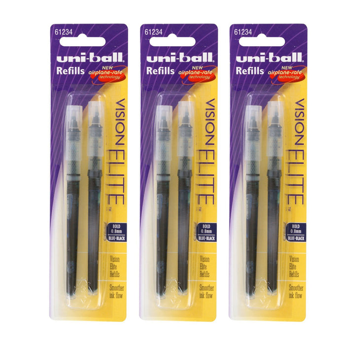 Mitsubishi Pencil Uni-Ball Vision Elite Rollerball Pen Refill Pack of 6