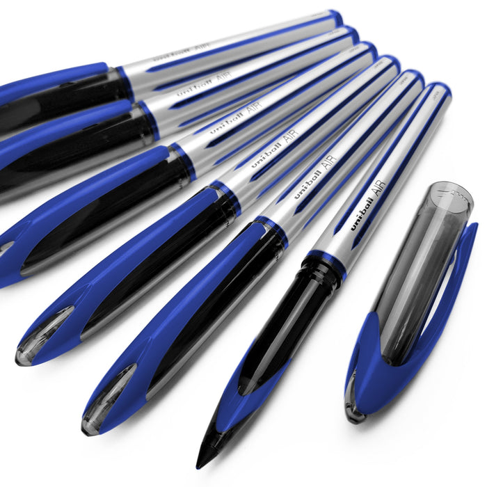 Mitsubishi Pencil Uniball Air 0.7mm Medium Ballpoint Pen - 6 Pack Blue UBA-188-L