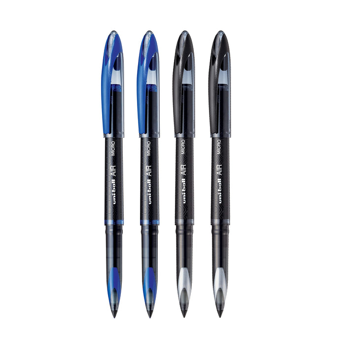 三菱铅笔 Uniball Air Micro Pen 套装 Uba 188 M - 2 支黑色和 2 支蓝色笔