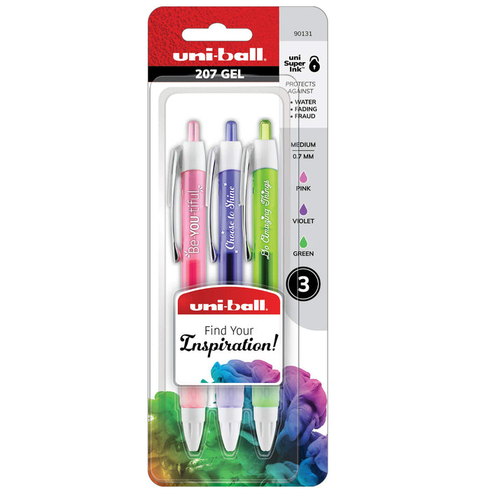 Mitsubishi Pencil Uniball Signo 207 Set 3 Pack 0.07mm Fine Tip Pens