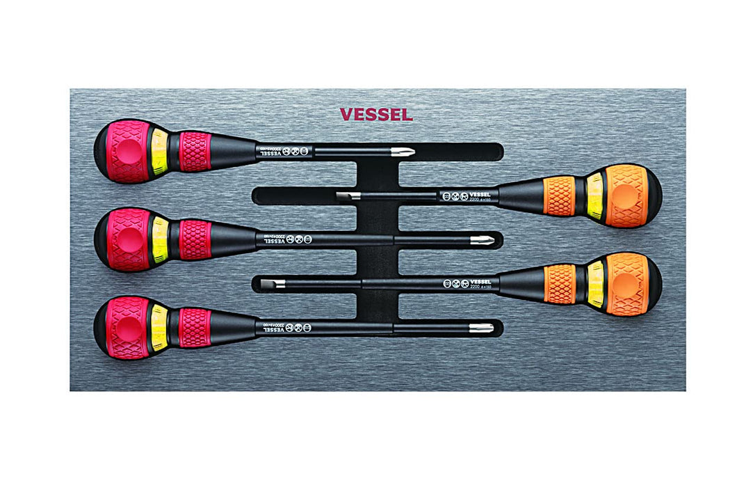 Vessel 5pc Set Ball Grip Ratchet Screwdriver in EVA Foam #1