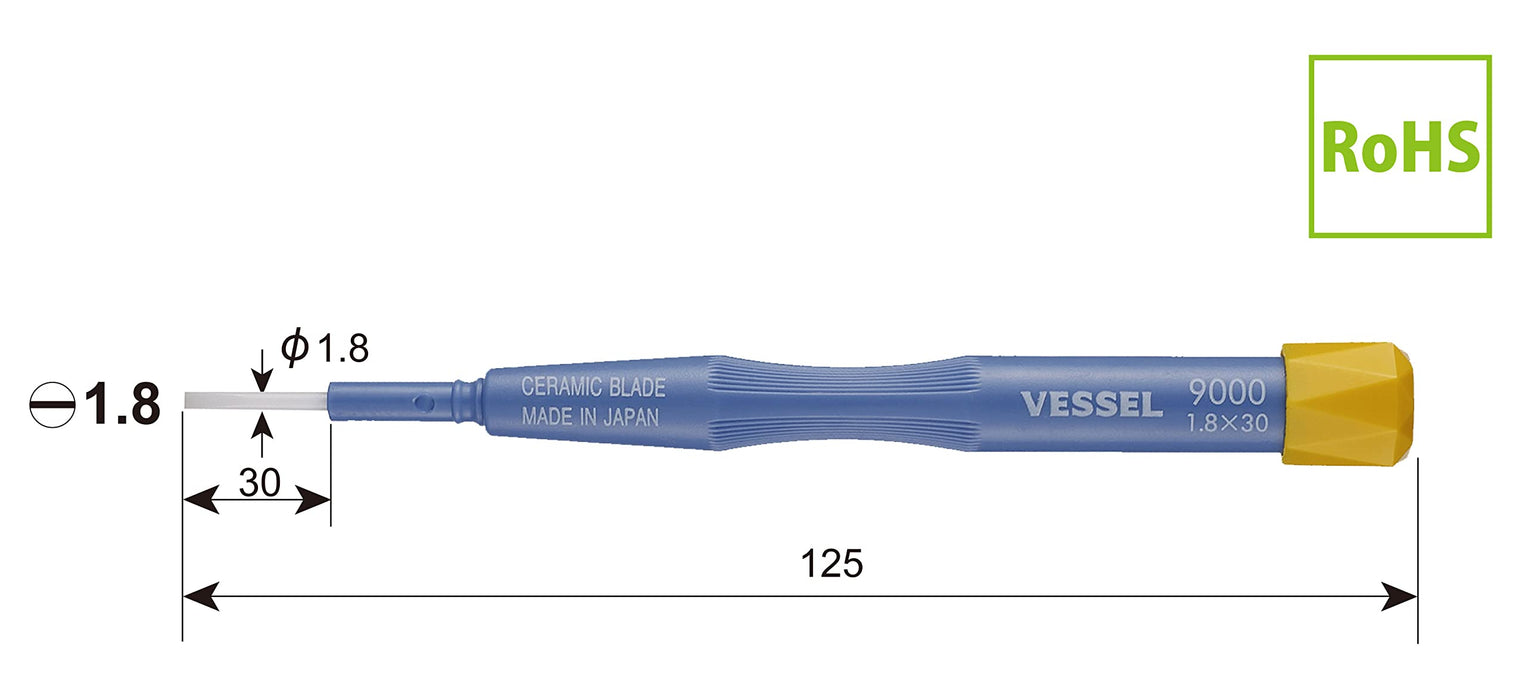 Vessel 陶瓷調整螺絲起子 1.8x30 - Vessel 品牌的 9000 系列