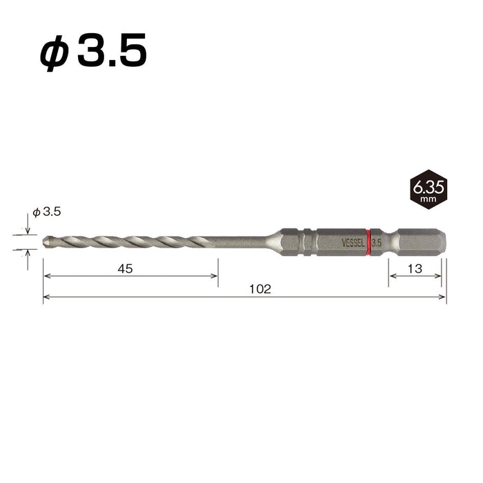 Vessel ACD-3.5 Cushioned 3.5mm Concrete Drill Bit