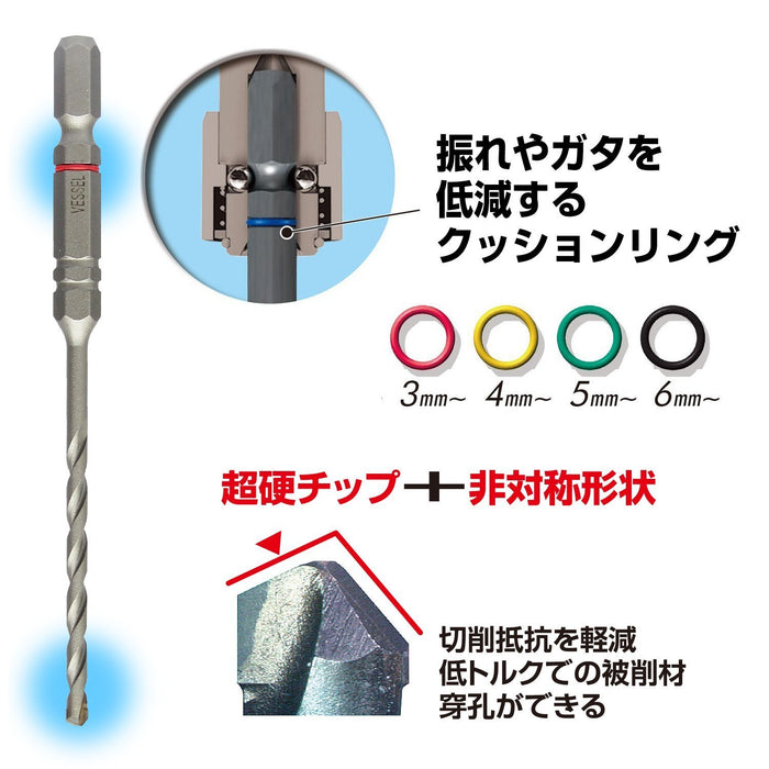 Vessel 4.3mm ACD-4.3 高品質緩衝混凝土鑽頭