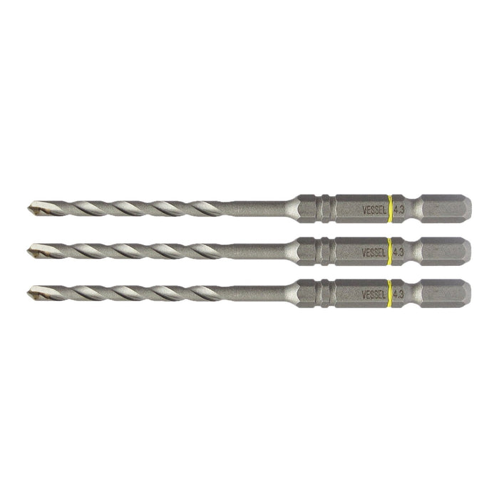 Vessel ACD-3S-4.3 Concrete Drill Bit Set Cushion Drill 4.3mm 3 Pieces