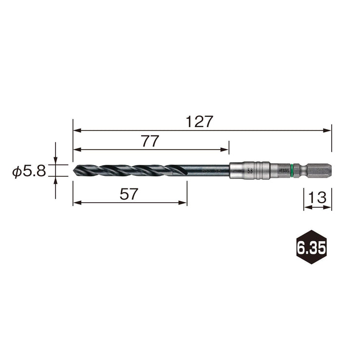 Vessel 5.8mm Cushion Drill Bit for Ironwork Metalwork - AMD-5.8 Series