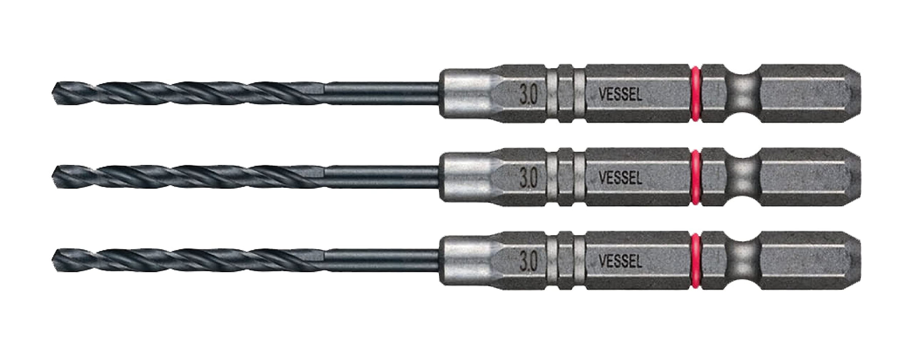 Vessel 3-Piece Cushion Drill Bit Set for Ironwork 3.0mm - AMD3S-3.0