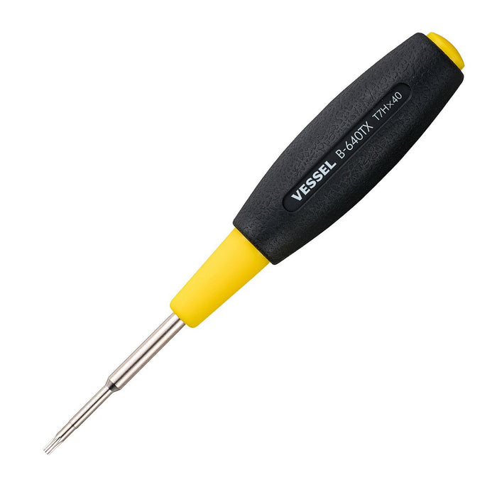 Vessel Torx T7H Cushion Grip Screwdriver - Tamper-Proof 40mm B-640Tx