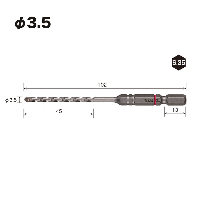 Vessel Drill Bit for Porcelain Tiles 3.5mm - Vessel APD-3.5 Tool