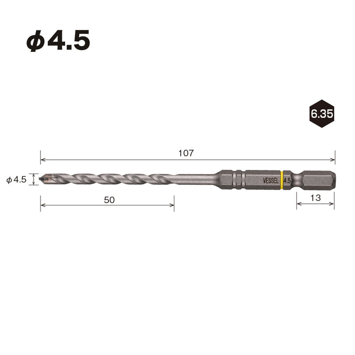 Vessel Drill Bit 4.5mm for Porcelain Tiles - Vessel APD-4.5 Product