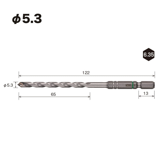 瓷砖用容器钻头 5.3 毫米 APD-5.3 系列