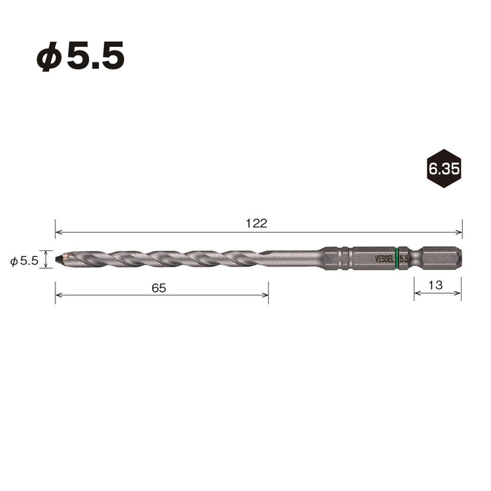 φ5.5mm 瓷砖用容器钻头 - APD-5.5 型号