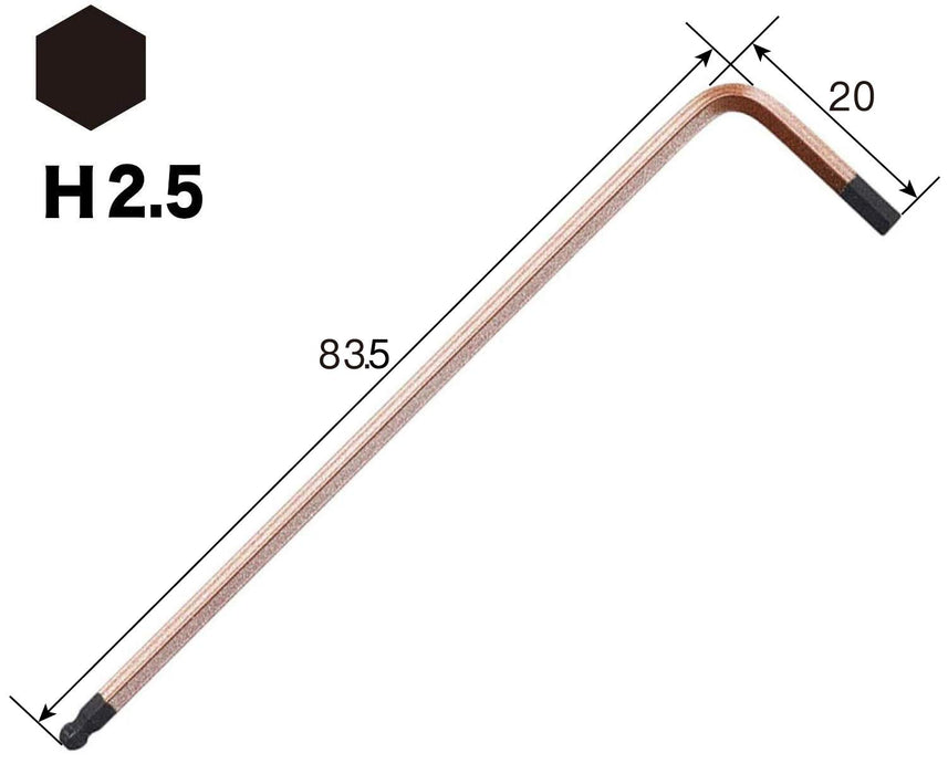 容器六角 L 型扳手 2.5 毫米 - 8900Bp Rainball Bar - 紧凑型设计