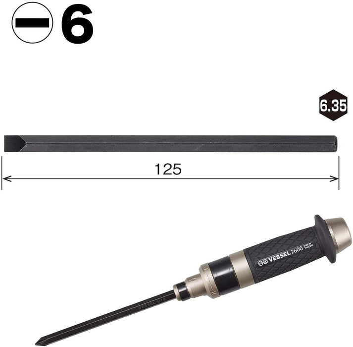 Vessel Impact Driver Bit Slotted 6x125 C506125 High-Quality Vessel Tool