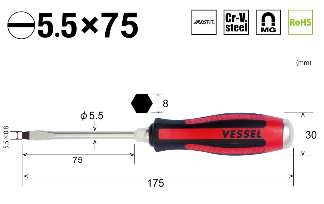 Vessel Megadora Penetrating Driver 5.5x75 Size Model 930 by Vessel