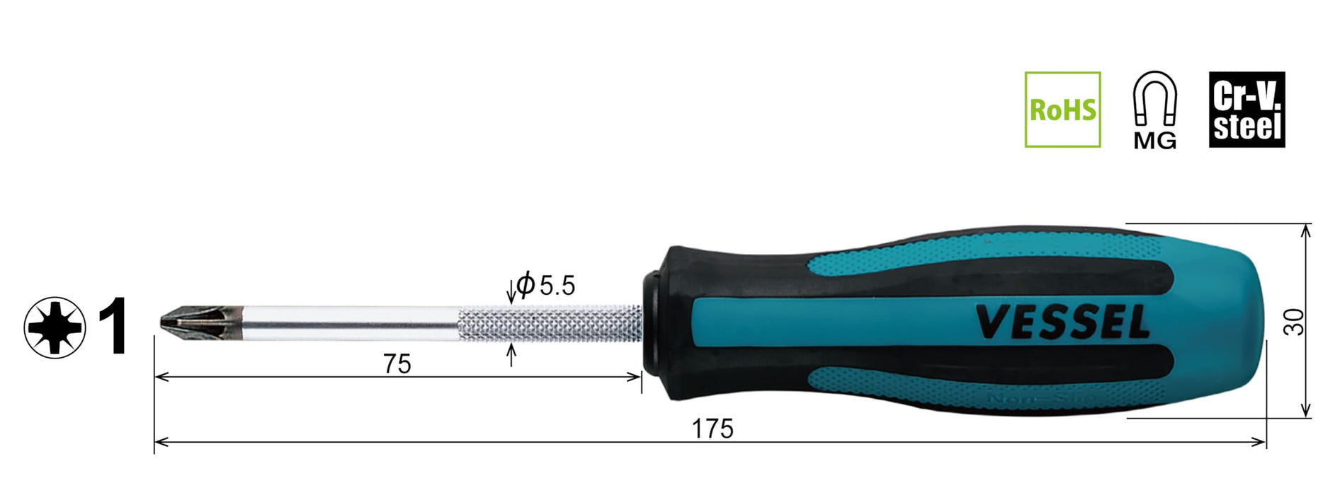 Vessel Megadora Posidriver Pz1x75 - Model 903 from Vessel Brand