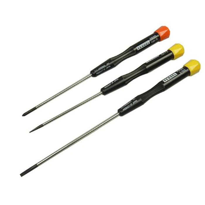 Vessel Micro Precision Screwdriver Set of 3 Sizes +00/-2.5/-3 9903 Series