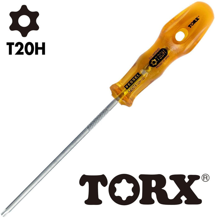 Vessel Power Grip T20Hx120 Torx Screwdriver - Tamper-Proof 5400Tx Series