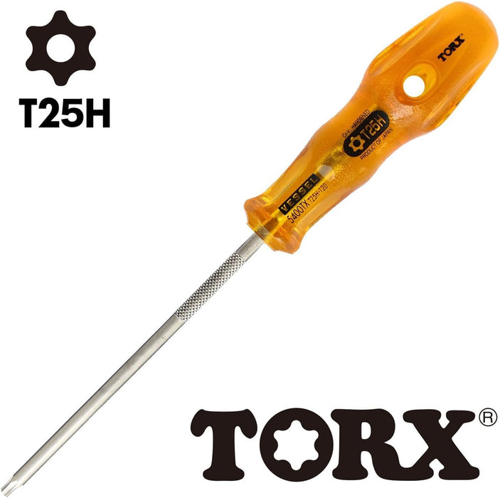 Vessel Power Grip T25H Torx 螺丝刀防篡改 120 B-5400Tx 系列