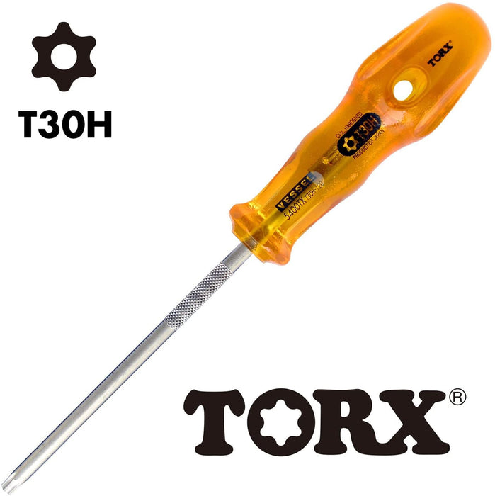 Vessel Power Grip Torx T30H 螺絲起子 - 防篡改 120mm 5400Tx