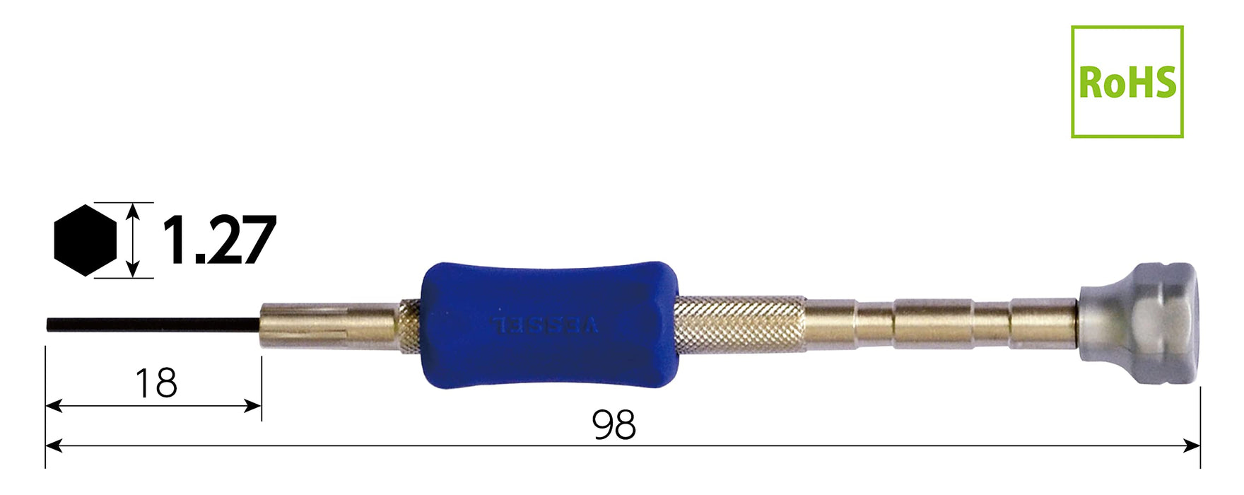 Vessel Precision H1.27 Hex Driver TD-53 - High-Quality Vessel Tool