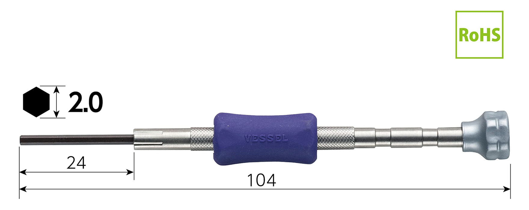 Vessel Precision H2.0 Hex Driver - Vessel TD-53 High-Quality Tool