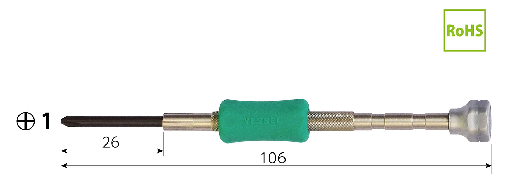 Vessel Brand Precision TD-51 +1 Screwdriver - High Quality Vessel Tools