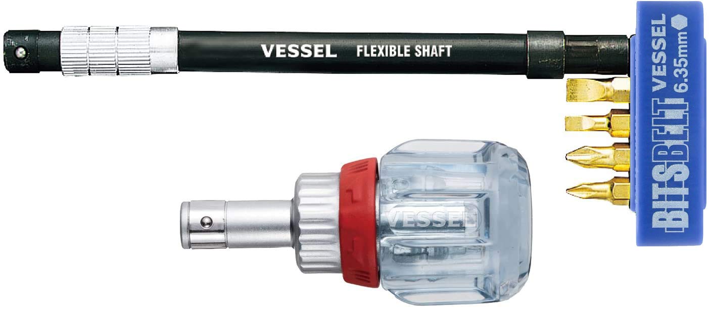 Vessel TD-6700FX-4 Stubby Ratchet Driver with Flexible Shaft