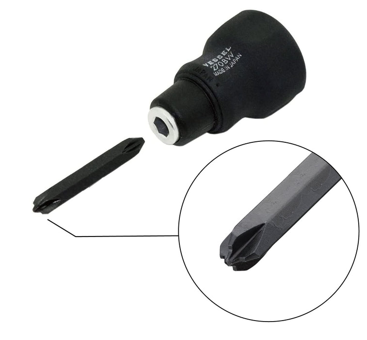 Vessel Stubby Replacement Driver Set with Short Bit 270Bw-123