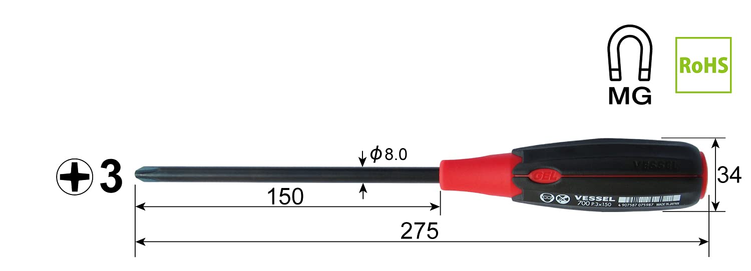 Vessel Super Cushion Driver 700 - 3x150 Vessel 增强型舒适工具