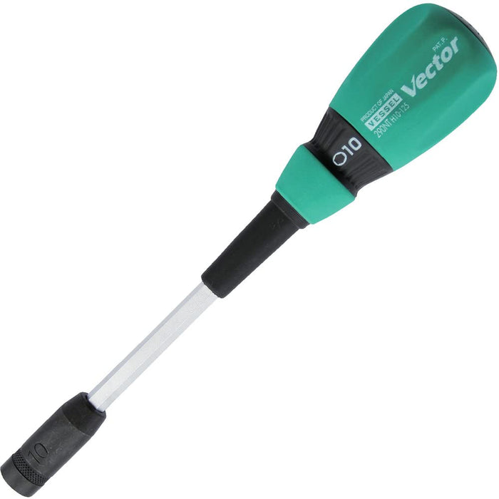 Vessel Vector Black Nut Driver B-290Nt with 10mm Flat Width by Vessel