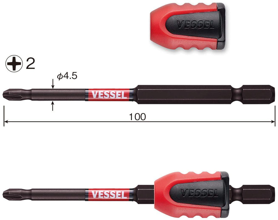 Vessel 40V Sakisubo 阶梯式钻头，带 2x100 螺丝磁力收集器 1 件 - Nmcs16210