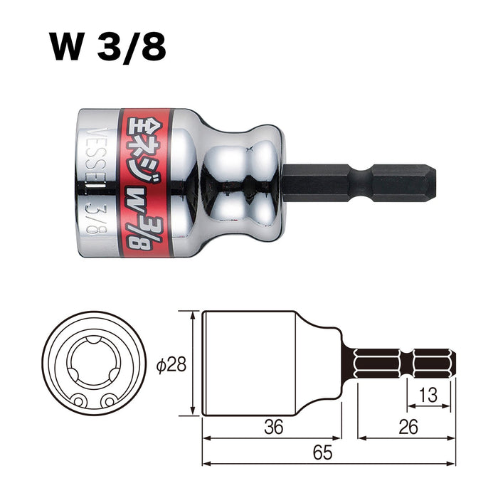 Vessel A20Zw30 Fully Threaded Socket W3/8 - Premium Quality Vessel Product