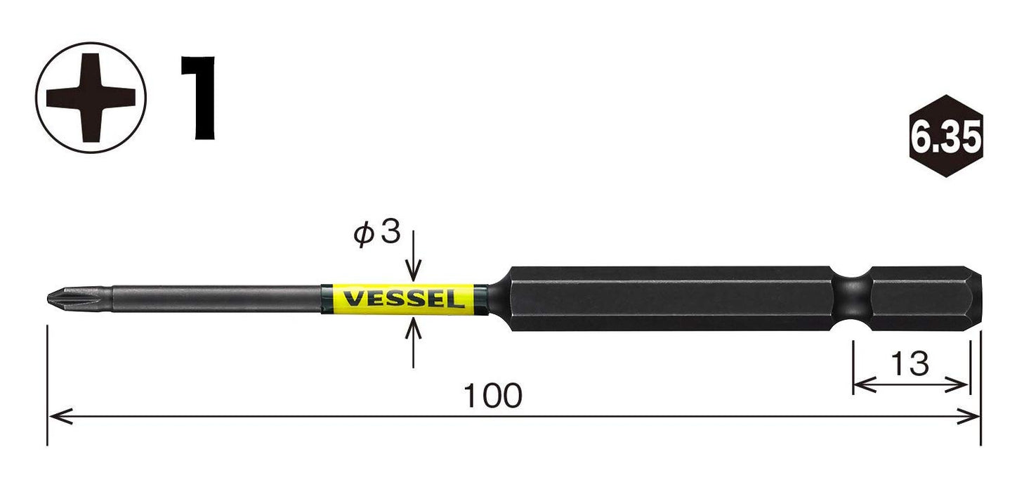 Vessel Sakisubo 階梯式起子頭套裝 1xΦ3x100mm 2 件裝 - 型號 SS161100