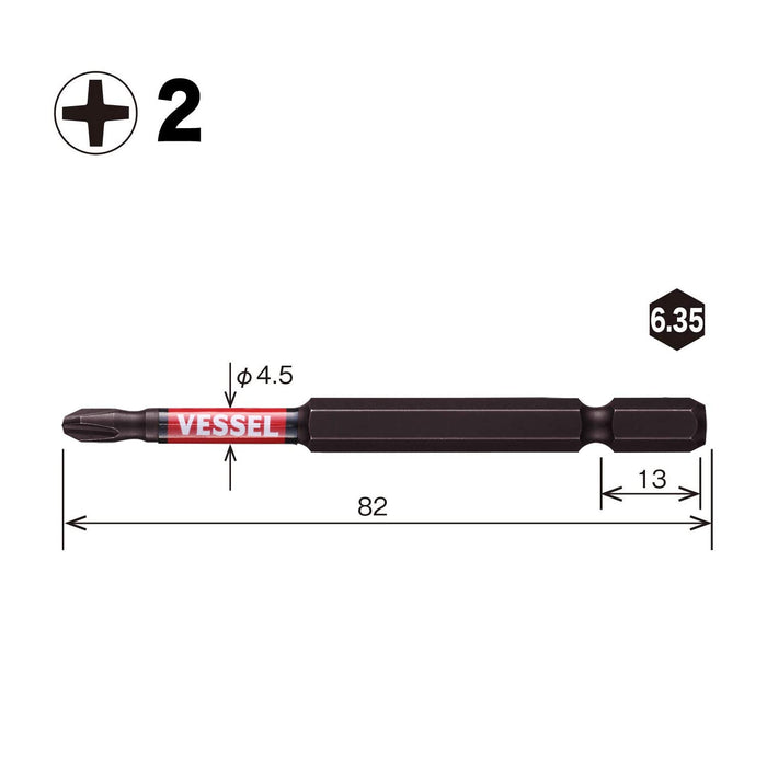 Vessel Sakisubo Stepped Bit Set +2 X 4.5 X 82mm Pack of 2 - SS162082