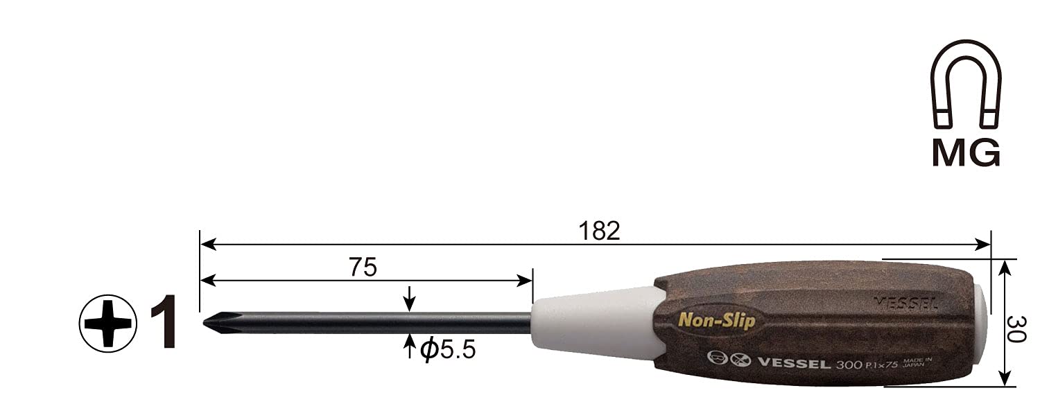 Vessel Woody Driver with Non-Slip Grip Extra Long 75 300 Model