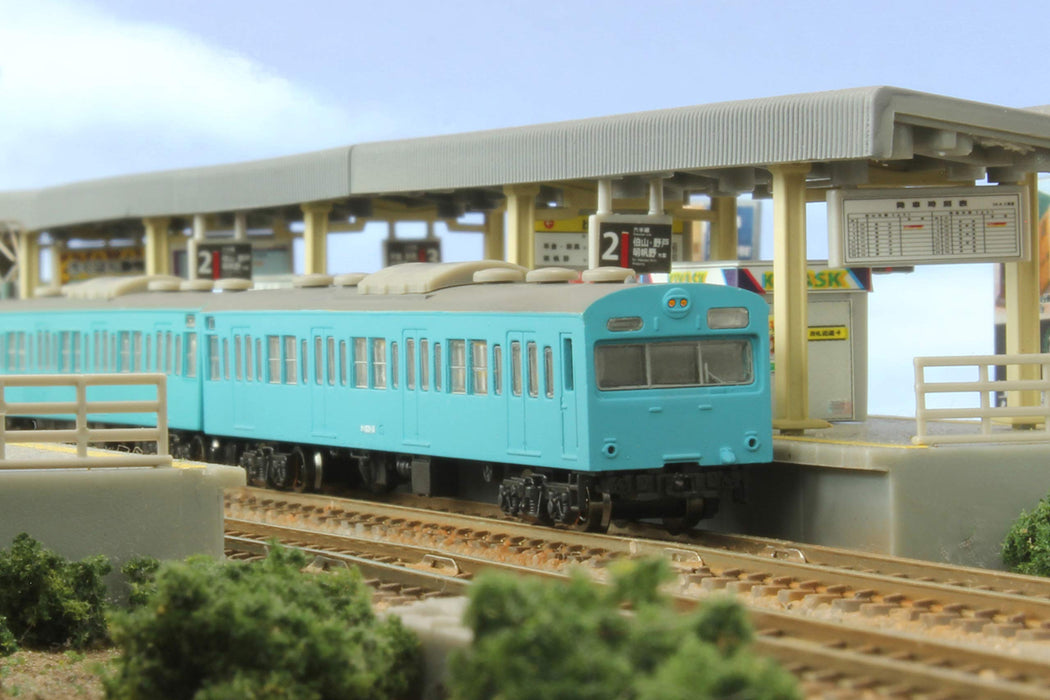 Rokuhan Z Gauge Jnr 103 系列天藍色 4 節車廂火車組 - 基本低駕駛室模型