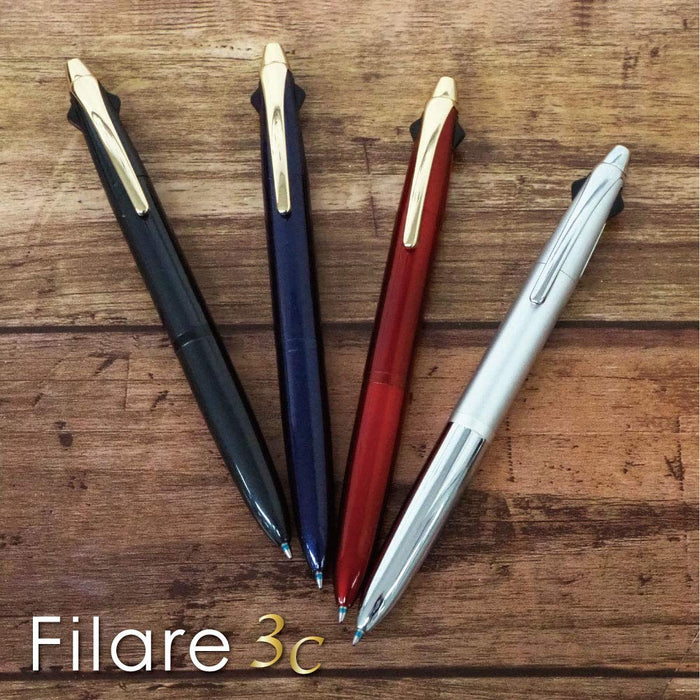 Zebra Fillare 3C 3-Color 0.7mm Ballpoint Pen Silver - P-B3A12-S